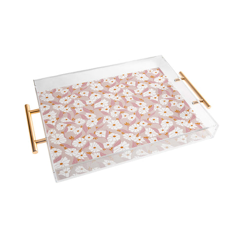 Schatzi Brown Viveta Groovy Floral Mauve Acrylic Tray