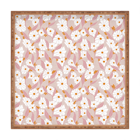 Schatzi Brown Viveta Groovy Floral Mauve Square Tray