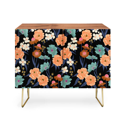 Schatzi Brown Whitney Floral Black Credenza