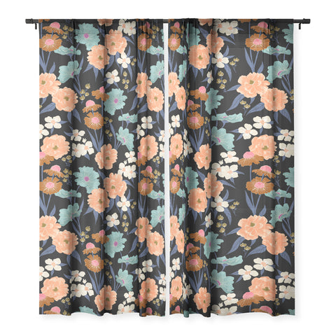 Schatzi Brown Whitney Floral Black Sheer Non Repeat