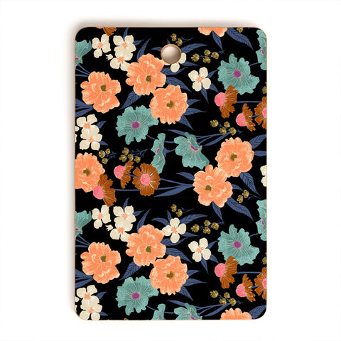 Schatzi Brown Whitney Floral Black Cutting Board Rectangle