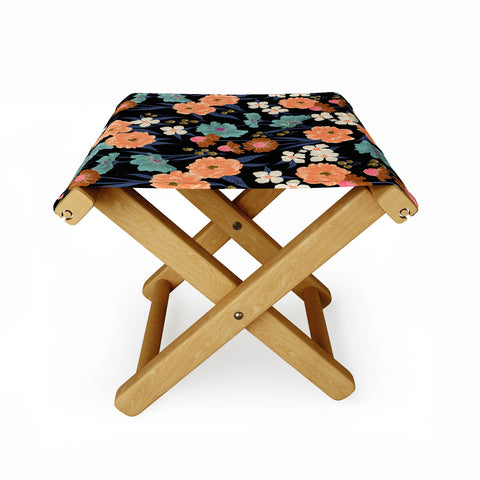 Schatzi Brown Whitney Floral Black Folding Stool