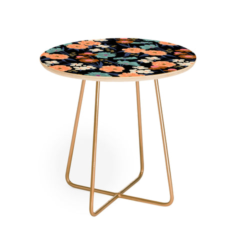 Schatzi Brown Whitney Floral Black Round Side Table