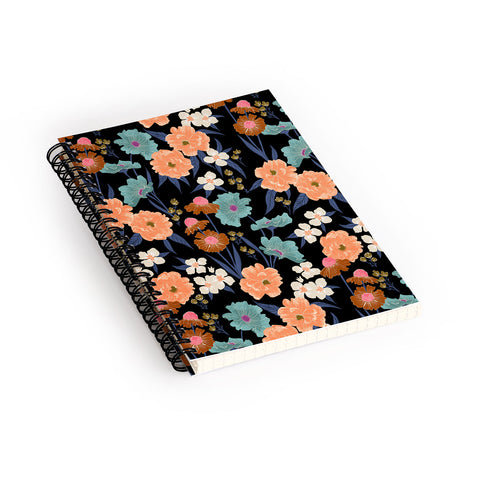 Schatzi Brown Whitney Floral Black Spiral Notebook