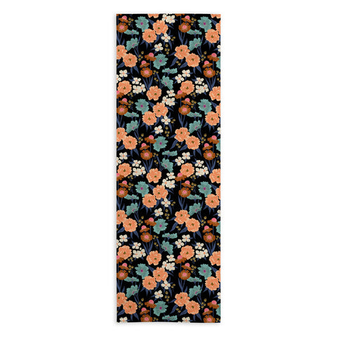 Schatzi Brown Whitney Floral Black Yoga Towel