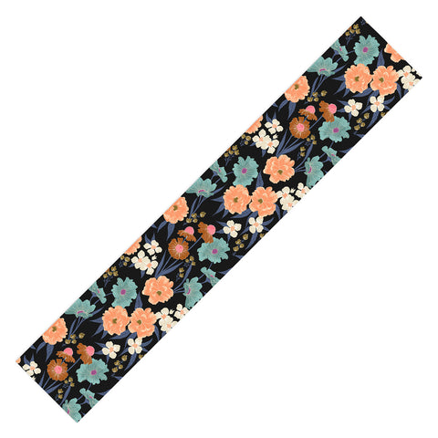 Schatzi Brown Whitney Floral Black Table Runner