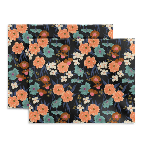 Schatzi Brown Whitney Floral Black Placemat
