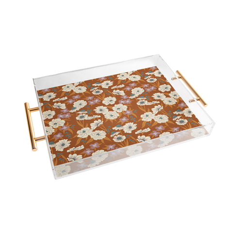 Schatzi Brown Whitney Floral Sienna Acrylic Tray