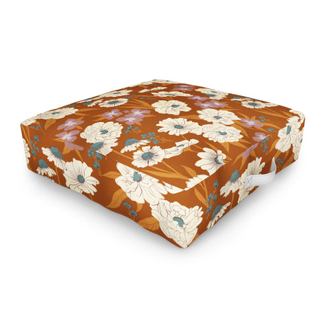 Schatzi Brown Whitney Floral Sienna Outdoor Floor Cushion