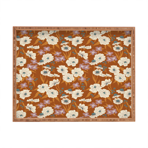 Schatzi Brown Whitney Floral Sienna Rectangular Tray