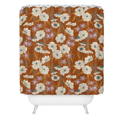 Schatzi Brown Whitney Floral Sienna Shower Curtain
