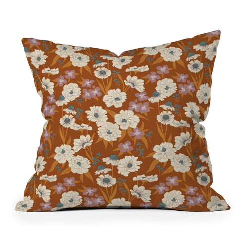 Schatzi Brown Whitney Floral Sienna Throw Pillow