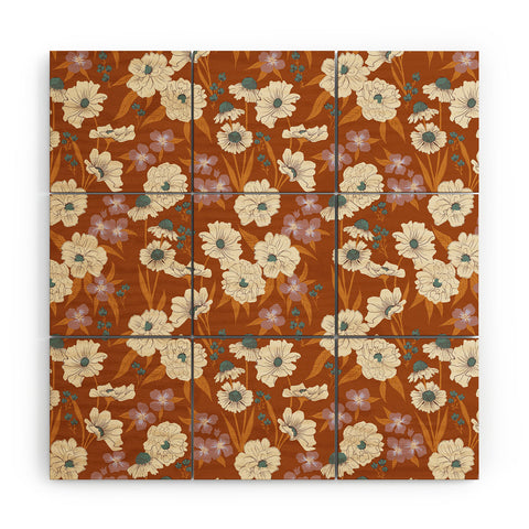 Schatzi Brown Whitney Floral Sienna Wood Wall Mural