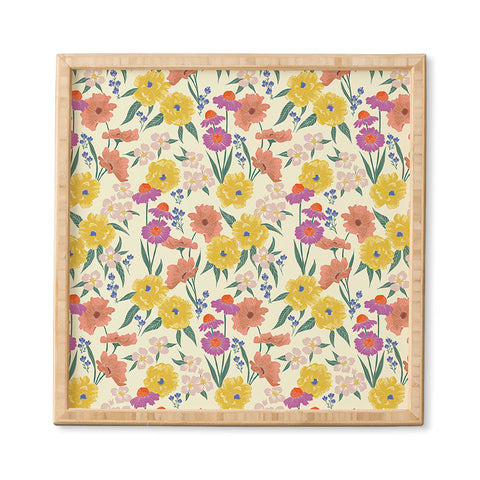 Schatzi Brown Whitney Floral Taupe Framed Wall Art