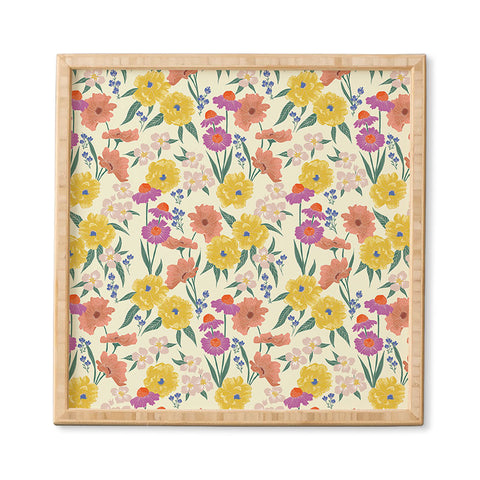 Schatzi Brown Whitney Floral Taupe Framed Wall Art