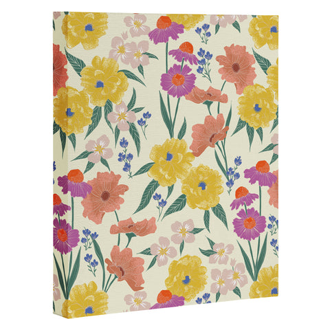 Schatzi Brown Whitney Floral Taupe Art Canvas