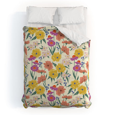 Schatzi Brown Whitney Floral Taupe Comforter