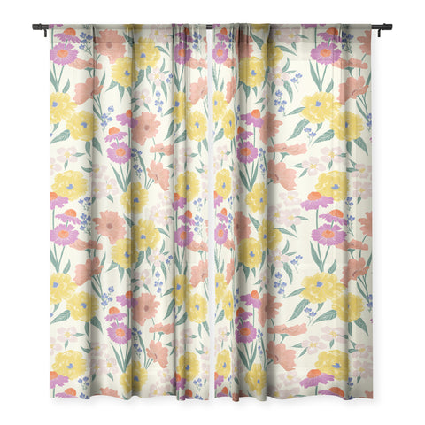 Schatzi Brown Whitney Floral Taupe Sheer Non Repeat