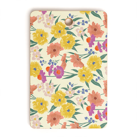 Schatzi Brown Whitney Floral Taupe Cutting Board Rectangle