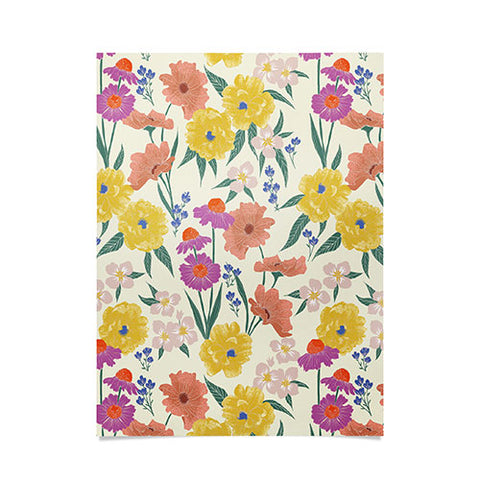 Schatzi Brown Whitney Floral Taupe Poster