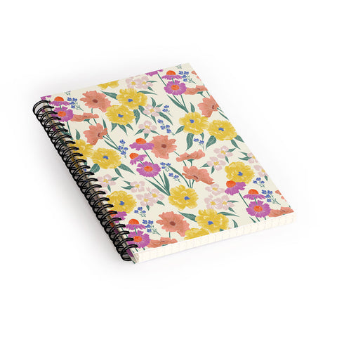 Schatzi Brown Whitney Floral Taupe Spiral Notebook