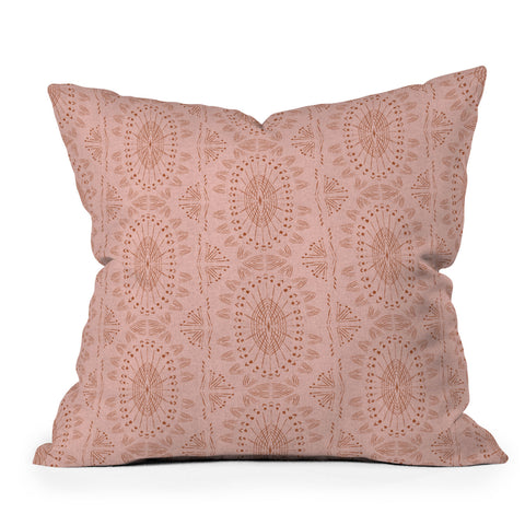 Schatzi Brown Willa Boho Dusty Pink Outdoor Throw Pillow