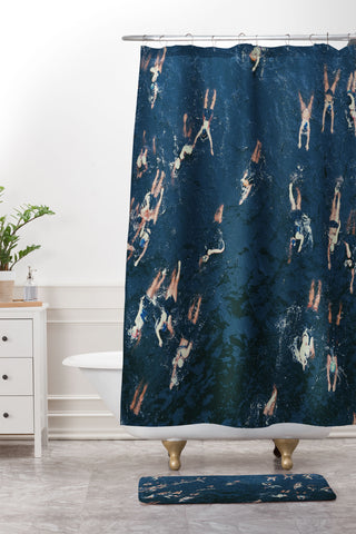 Sebastian Hilgetag Swim swim Shower Curtain And Mat