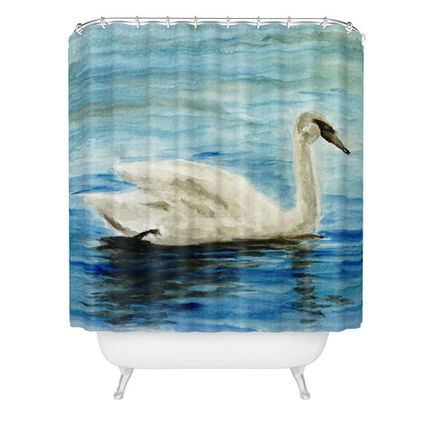 Seleneli_art swan I Shower Curtain