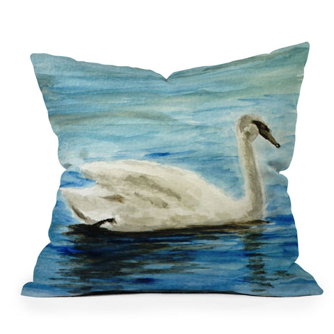 Seleneli_art swan I Throw Pillow