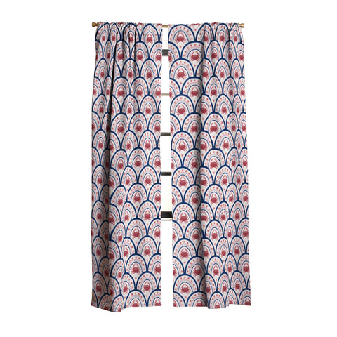 Seta Zakian Crab Scallop pattern Blackout Window Curtain