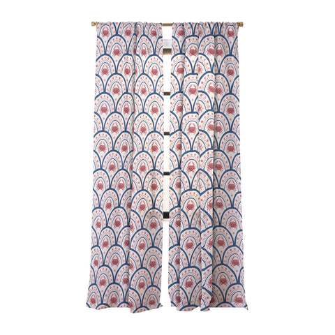 Seta Zakian Crab Scallop pattern Sheer Non Repeat