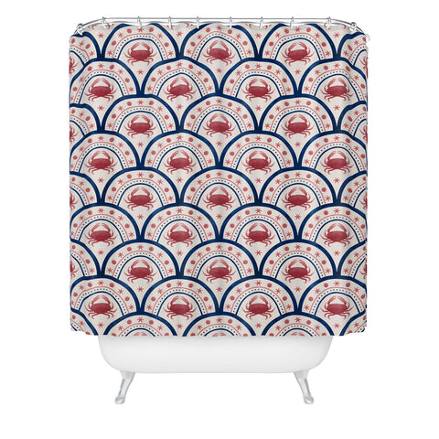 Seta Zakian Crab Scallop pattern Shower Curtain