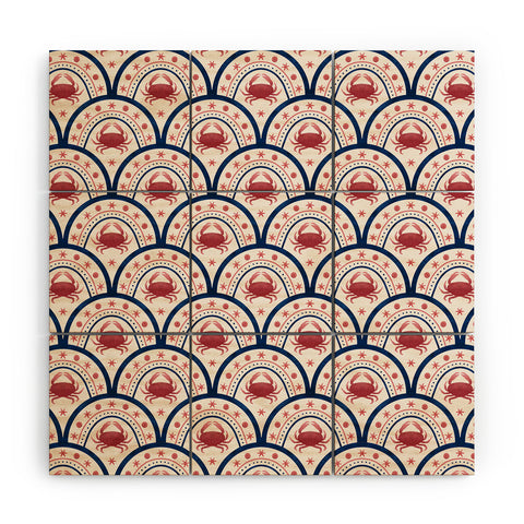 Seta Zakian Crab Scallop pattern Wood Wall Mural