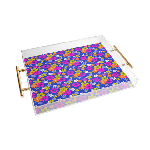 Seta Zakian Floral blue pattern Acrylic Tray
