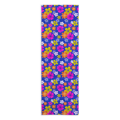 Seta Zakian Floral blue pattern Yoga Towel