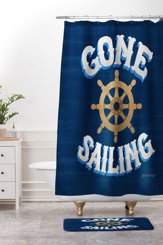 Seta Zakian Gone Sailing Shower Curtain And Mat