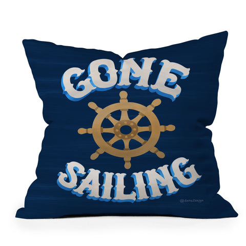 Seta Zakian Gone Sailing Outdoor Throw Pillow