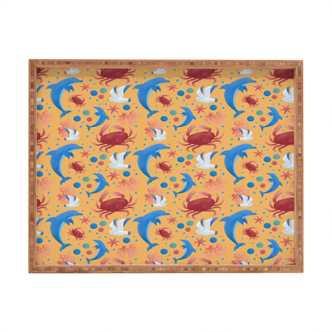 Seta Zakian Sailing Sealife yellow Rectangular Tray