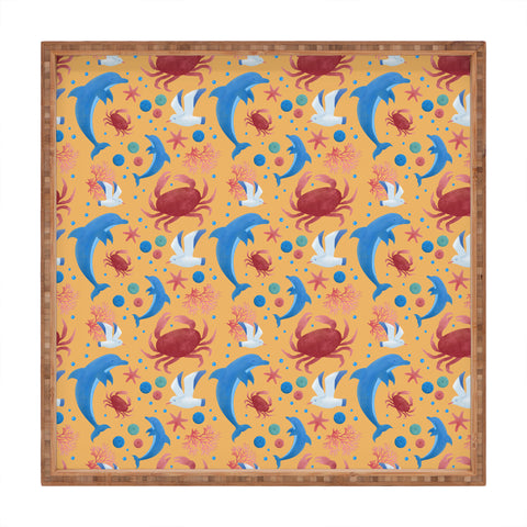 Seta Zakian Sailing Sealife yellow Square Tray