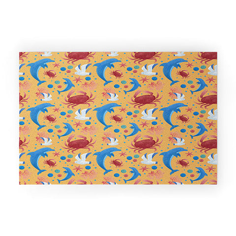 Seta Zakian Sailing Sealife yellow Welcome Mat