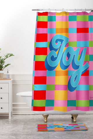 Seta Zakian Stripe Hype Joy Shower Curtain And Mat