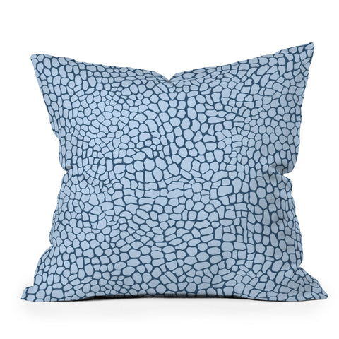 Sewzinski Blue Lizard Print Outdoor Throw Pillow