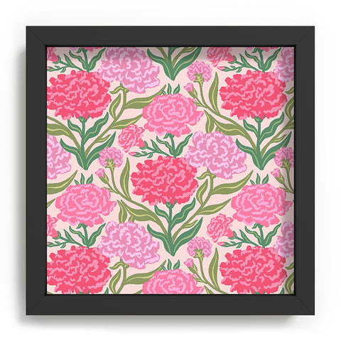 Sewzinski Carnations in Pink Recessed Framing Square