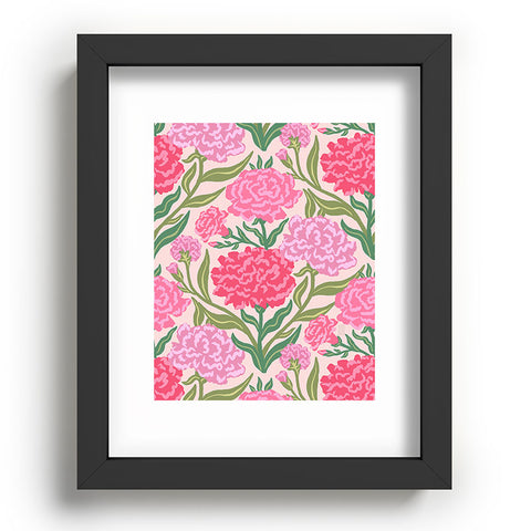 Sewzinski Carnations in Pink Recessed Framing Rectangle
