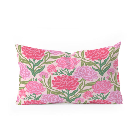 Sewzinski Carnations in Pink Oblong Throw Pillow