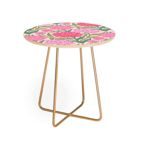 Sewzinski Carnations in Pink Round Side Table