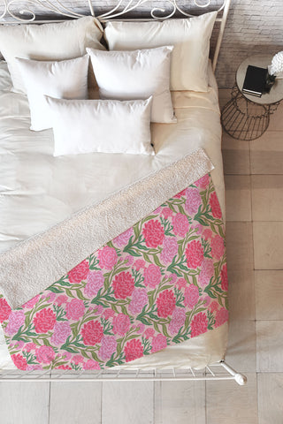 Sewzinski Carnations in Pink Fleece Throw Blanket