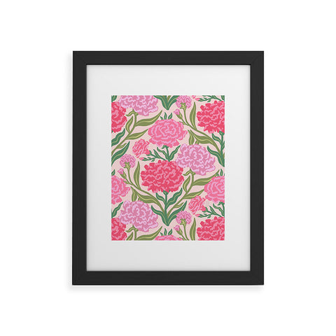 Sewzinski Carnations in Pink Framed Art Print