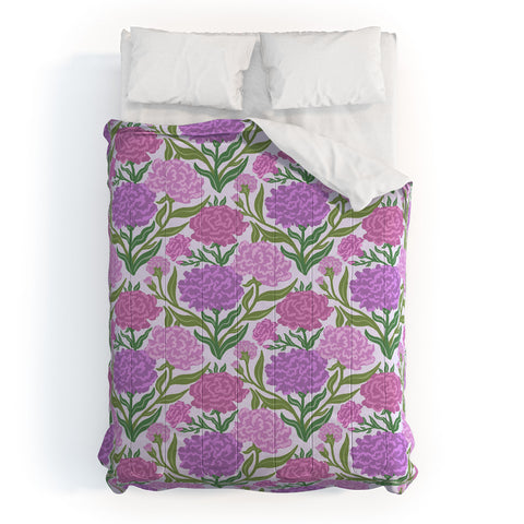 Sewzinski Carnations in Purple Comforter