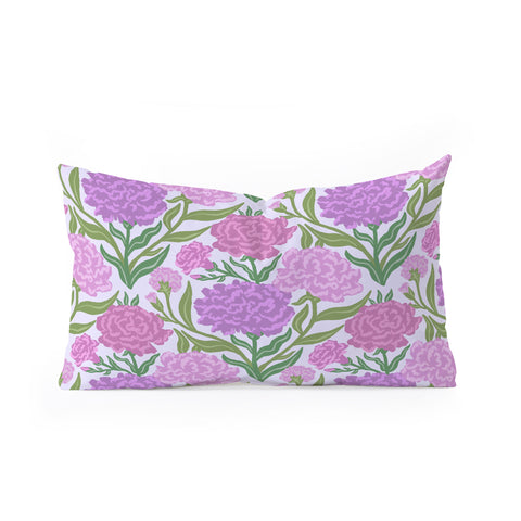 Sewzinski Carnations in Purple Oblong Throw Pillow